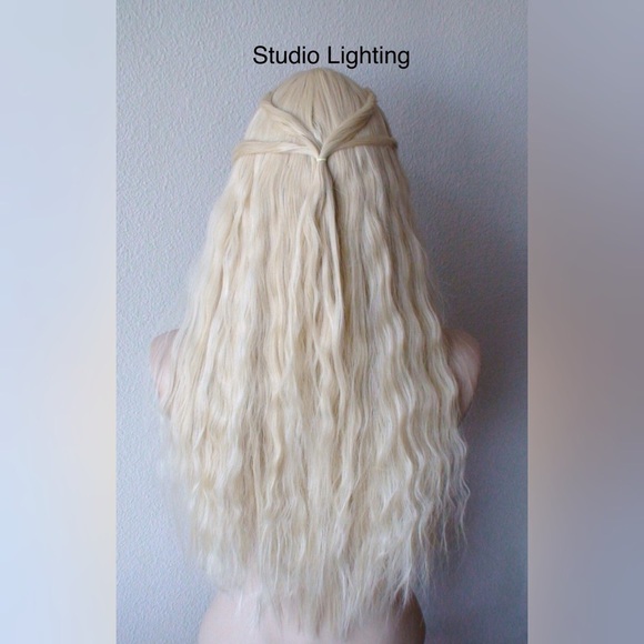 Long Wavy Blonde Wig 28” Center Middle Part - Picture 3 of 14